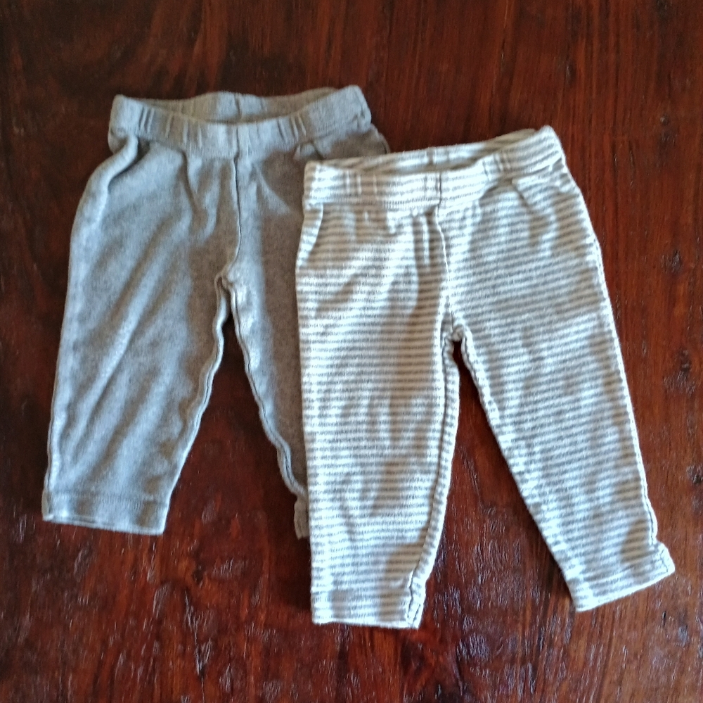 2 Burt's Bees Baby Pants, 0-3 Months